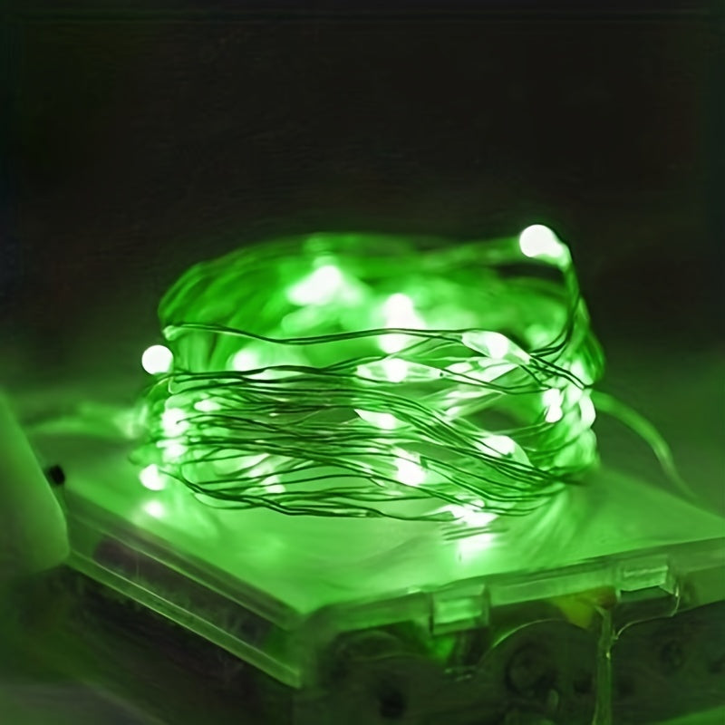 Batteridrivna koppartrådsslingor med ljus