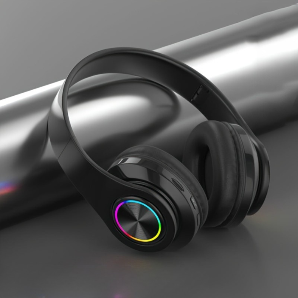 Huvlurar Trådlösa Över Örat med LED-belysning