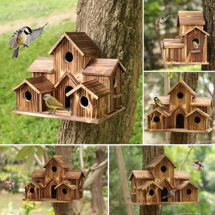 NatureNest - Artisan Birdhouse med sex mysiga ingångar