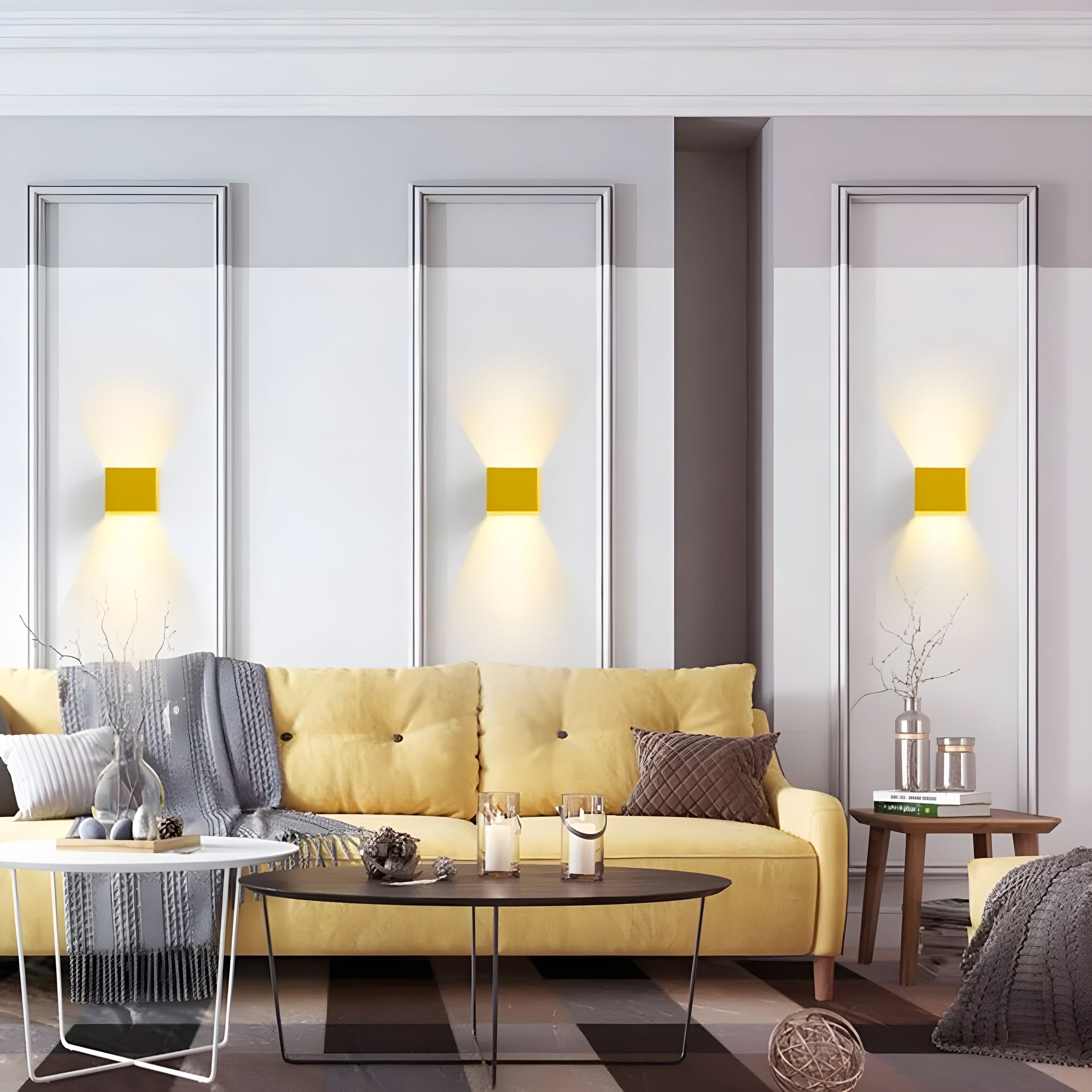 GlowBurst Light - Modern Fyrkantig LED Vägglampa