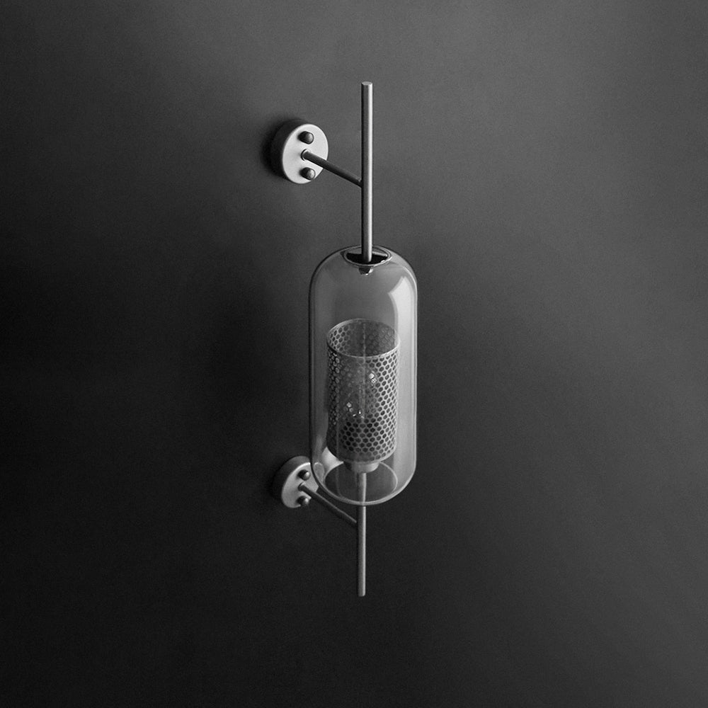 Oneal Industriell LED Vägglampa - Silver/Guld - Inomhus - Metall/Glas