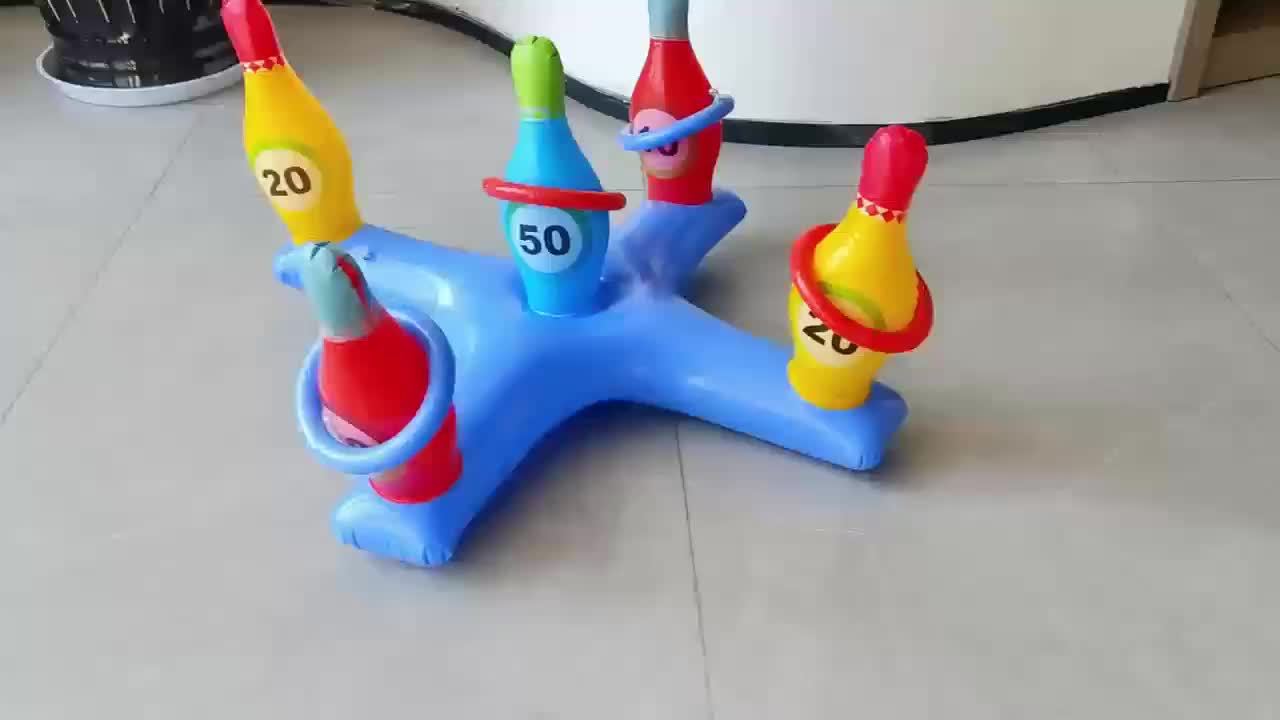 Carvallo Vatten-Bowling-set SplashStrike | Färgglada käglor med nummer | För pool & strand | Lätt & Bärbar