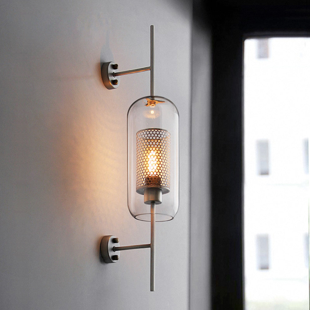 Oneal Industriell LED Vägglampa - Silver/Guld - Inomhus - Metall/Glas
