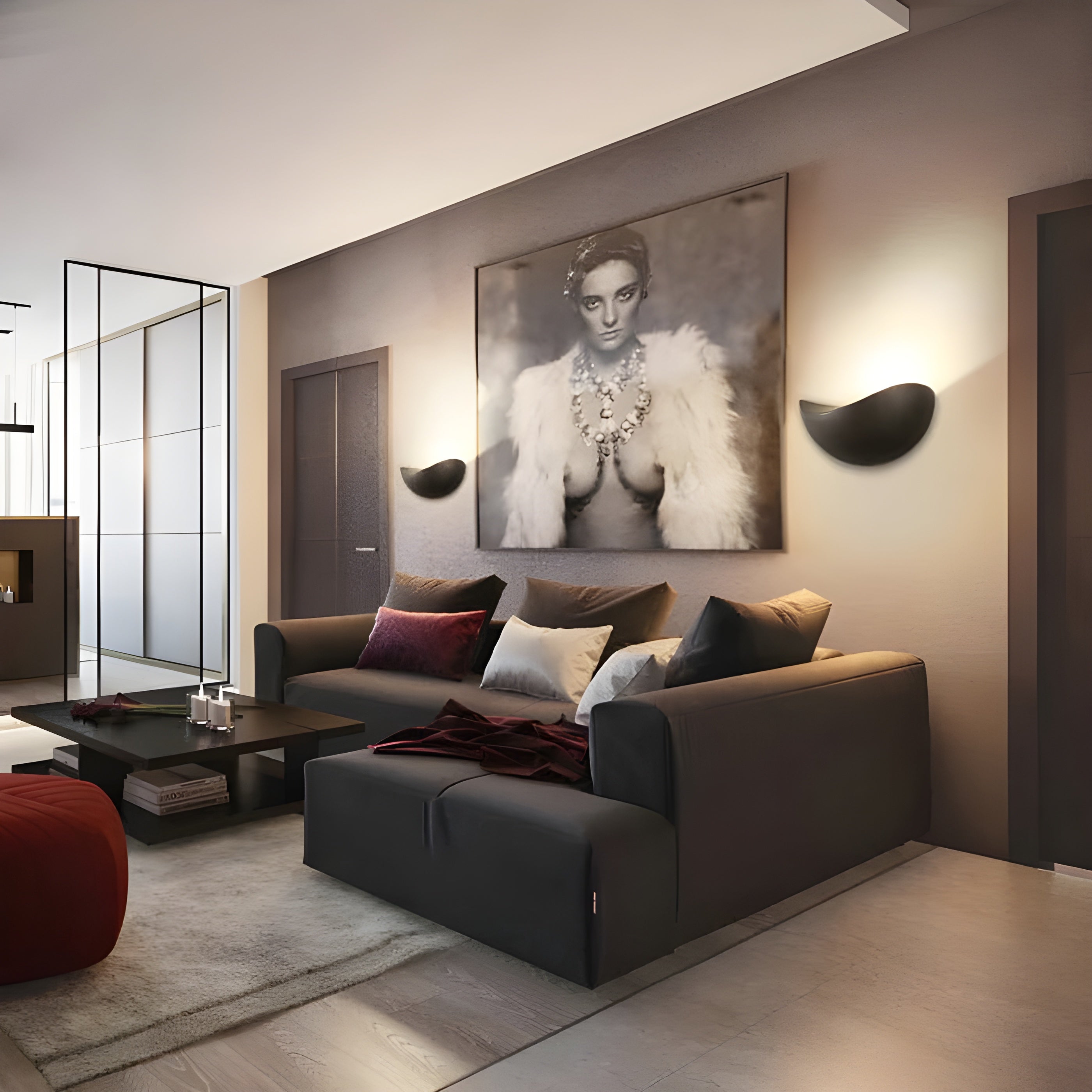 NoirLume Light - Minimalistisk halvcirkelformad LED vägglampa