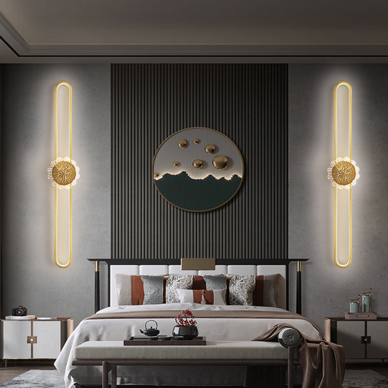 Industriell minimalistisk LED-vägglampa med kopparring