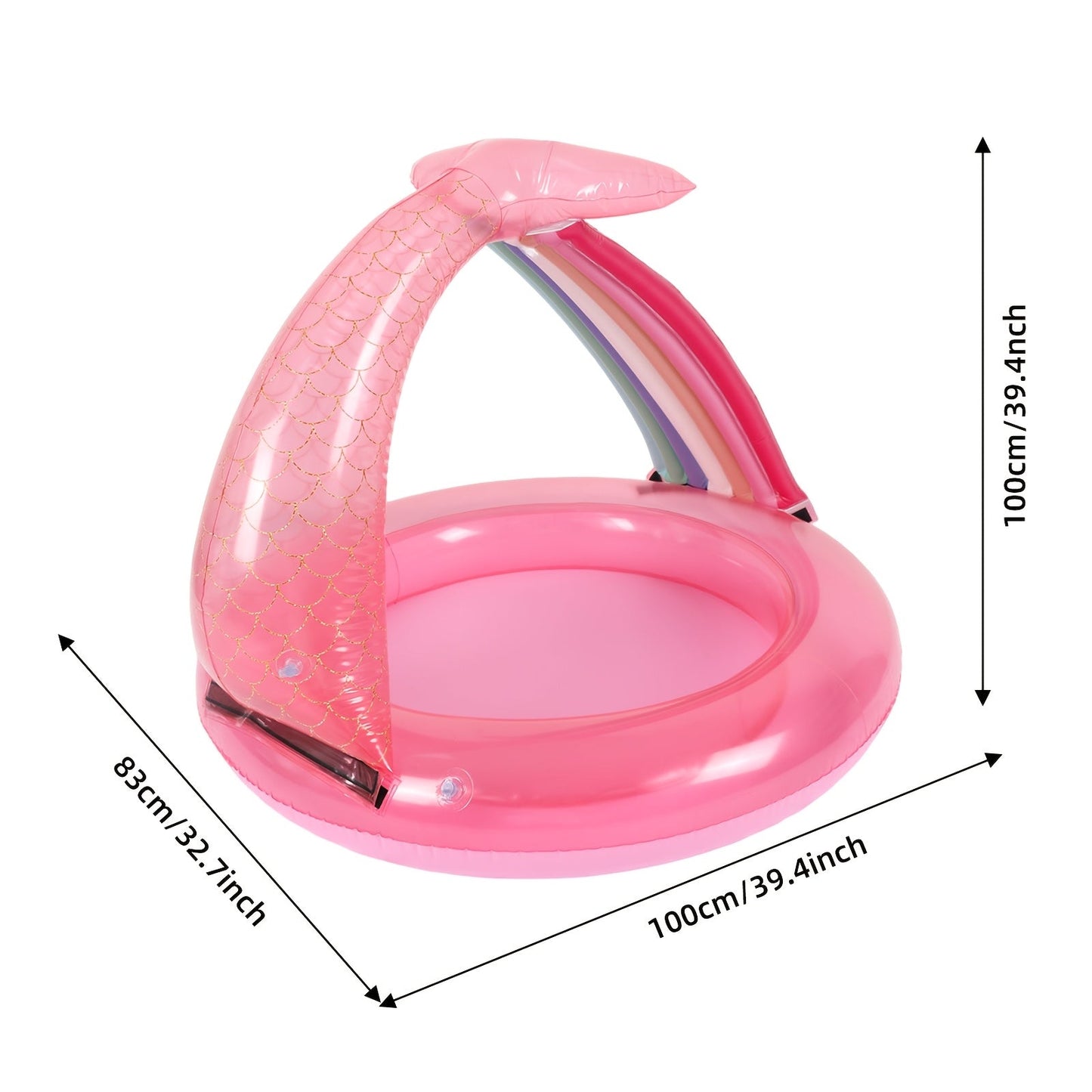 Carvallo Dino Plaskbassäng CoolaSaur | Med solskydd | Barnsäker & Bärbar | För trädgård & strand