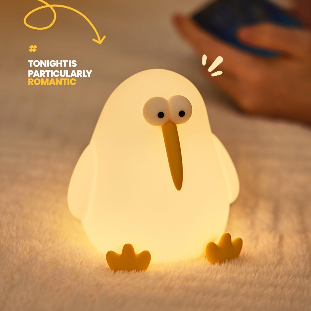 KiwiGlow - KiwiBird LED Nattlampa, USB-uppladdningsbar med dimbar touchsensor