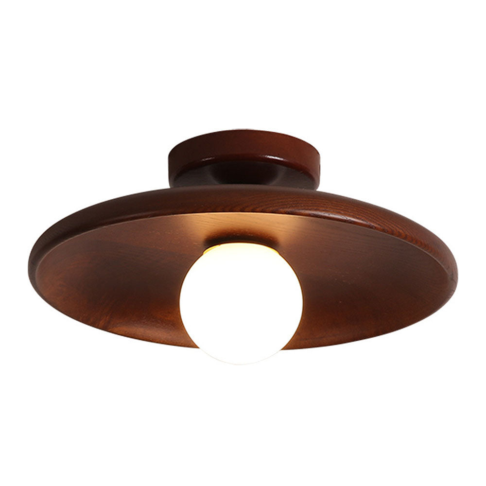 Hallway Ceiling Lamp with Round Nordic Wooden Design