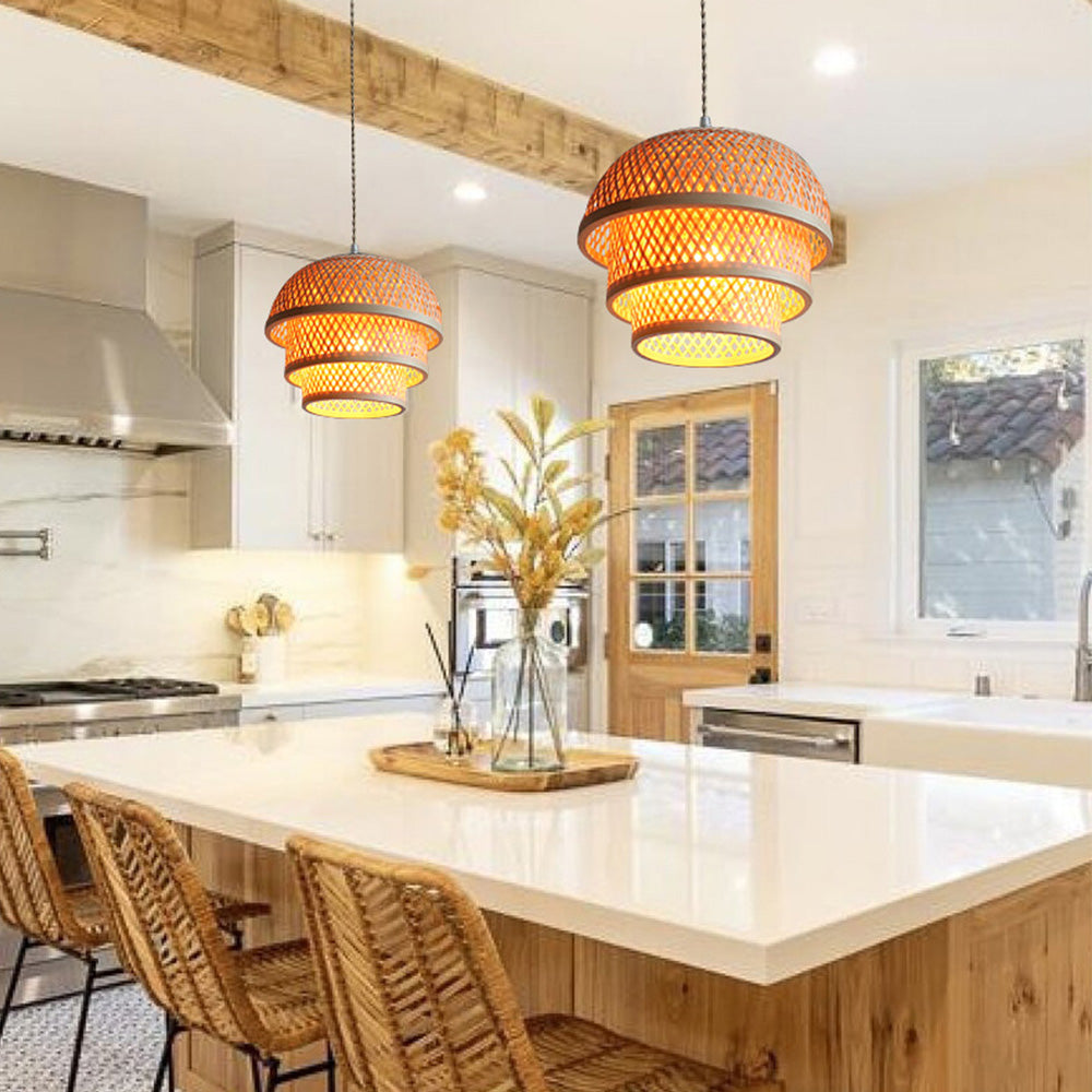 Handgjord bamboohänglampa för ö