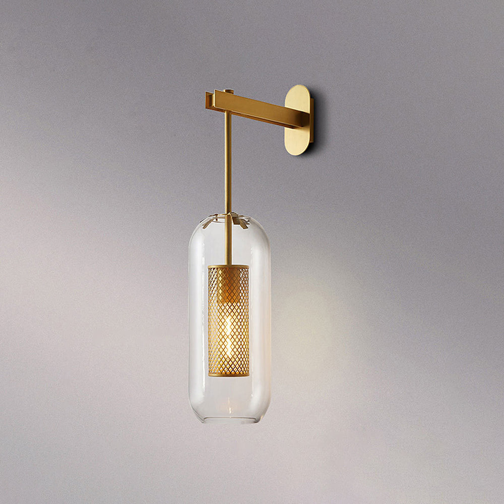 Oneal Industriell LED Vägglampa - Silver/Guld - Inomhus - Metall/Glas