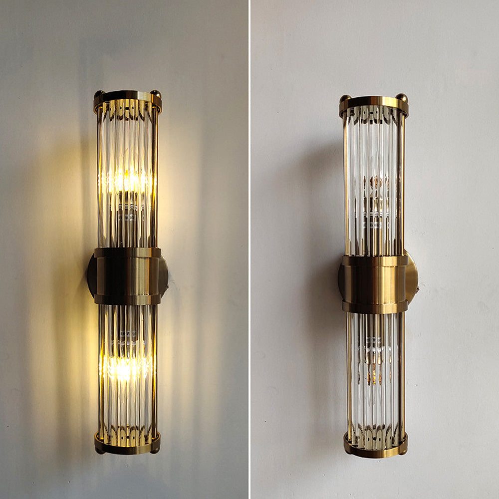 Modern Guld Vägglampa | LED Glas Vanity | Armatur Hårddragen | 10,63" eller 18,90" | Brick by Brick