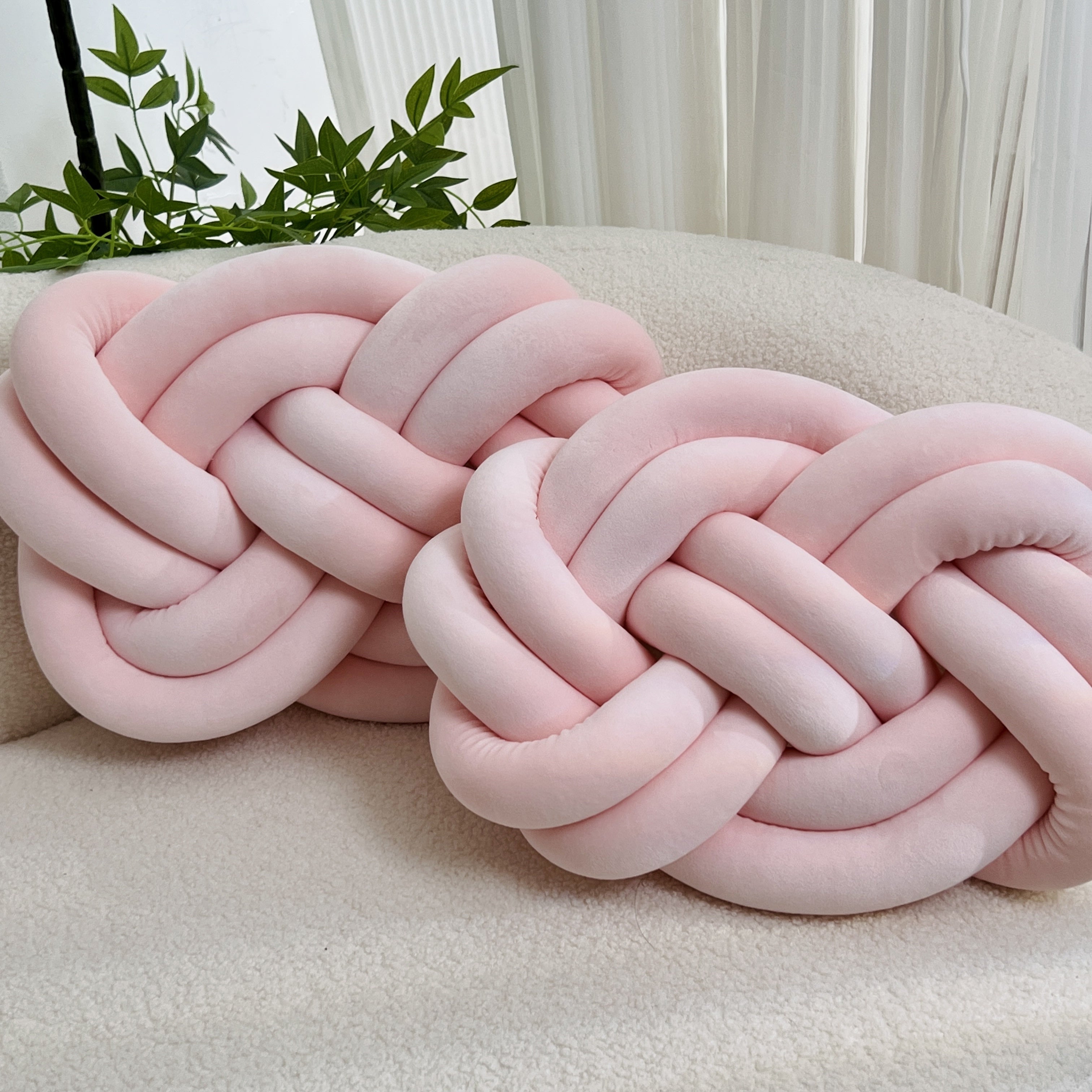 2 Stycken Knop Ball Kuddar - Mjuka Plysch Kuddar, Dekorativa Kuddar för Säng, Soffa och Vardagsrum