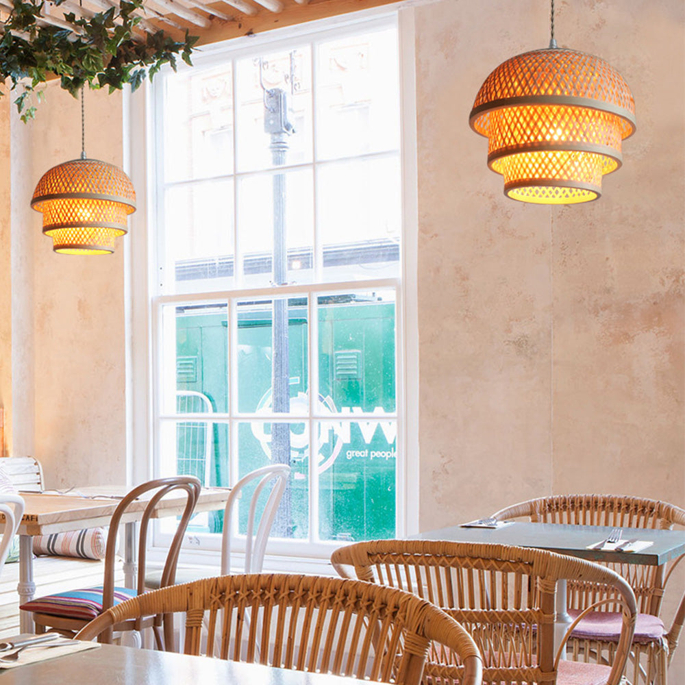 Handgjord bamboohänglampa för ö