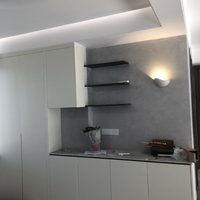 Minimalistisk halvcirkelformad LED-vägglampa i aluminium