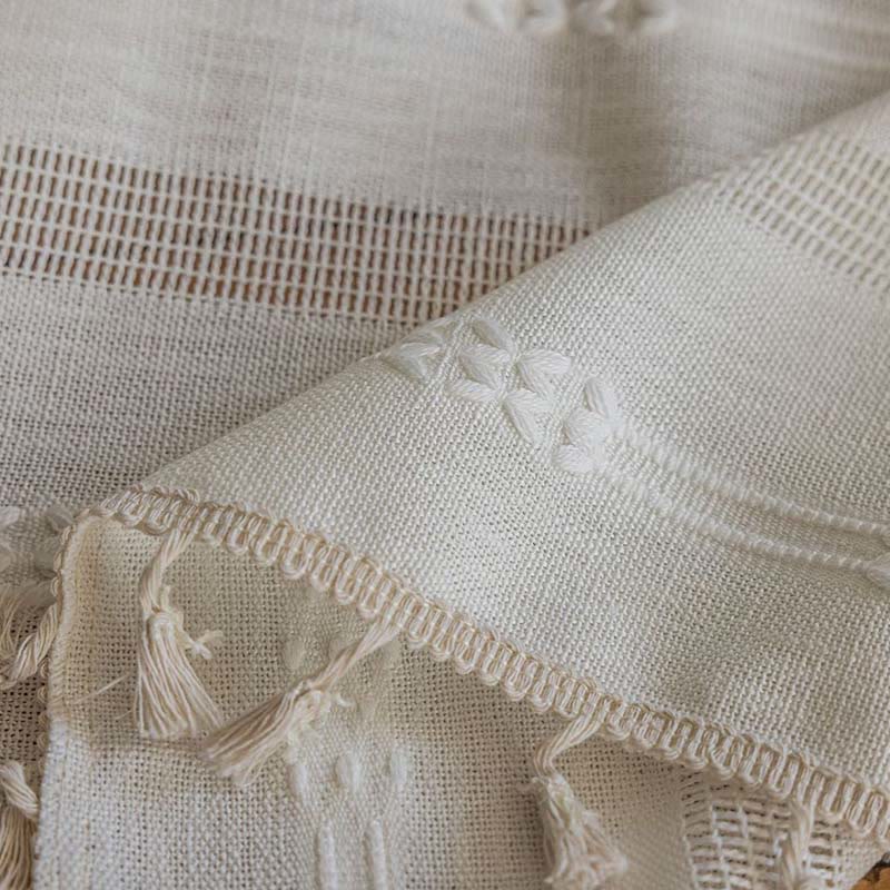 Randig Semi-Svart utelämning Gardin Hålig Tassel Draperier