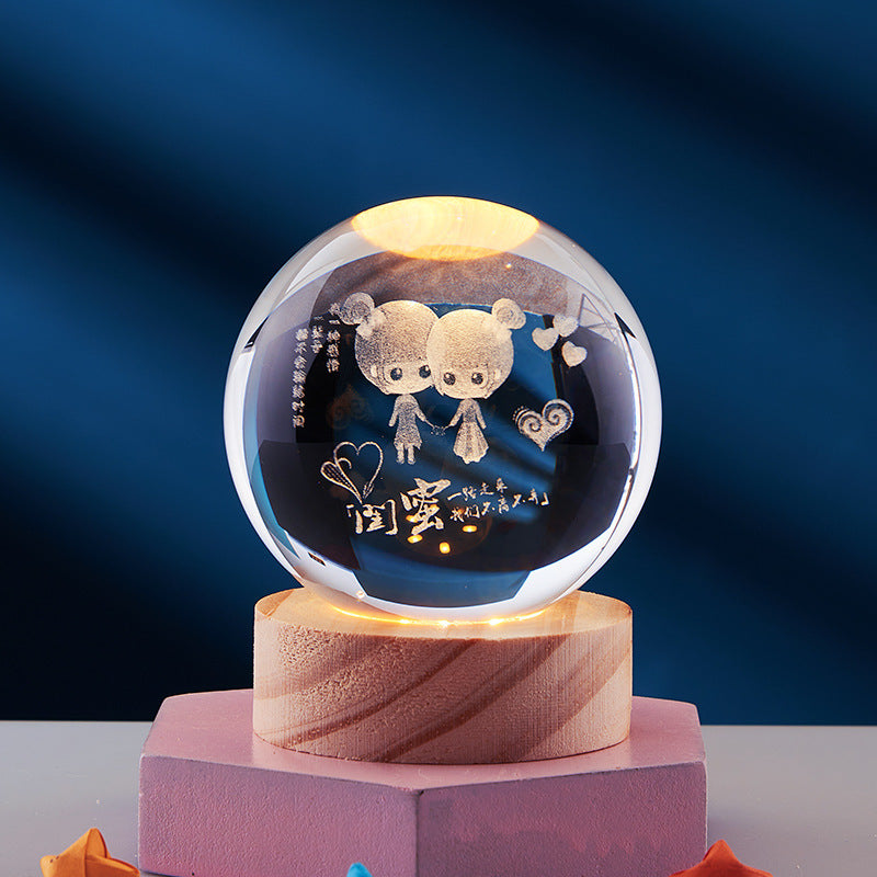 CrystalLight - 3D Kristall Nattlampa