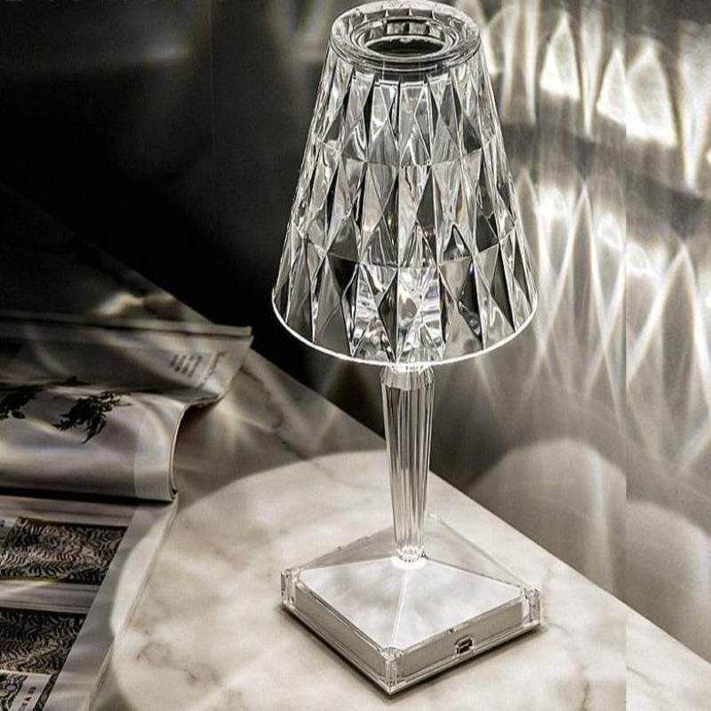 Fascinerande diamantglas bordslampa