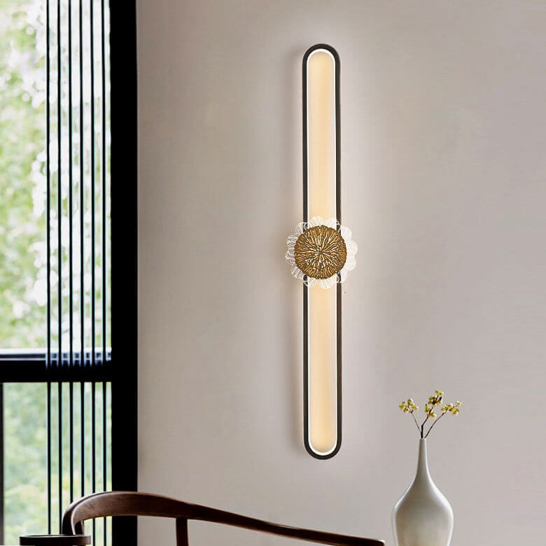 Industriell minimalistisk LED-vägglampa med kopparring