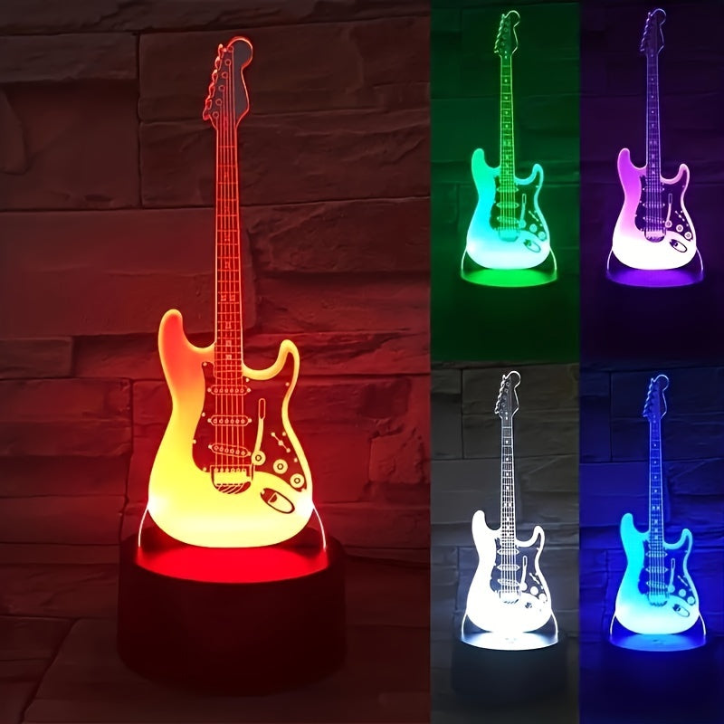 MusicGlow - 3D Gitarr LED Nattlampa med Flerfärgad Stämningsbelysning