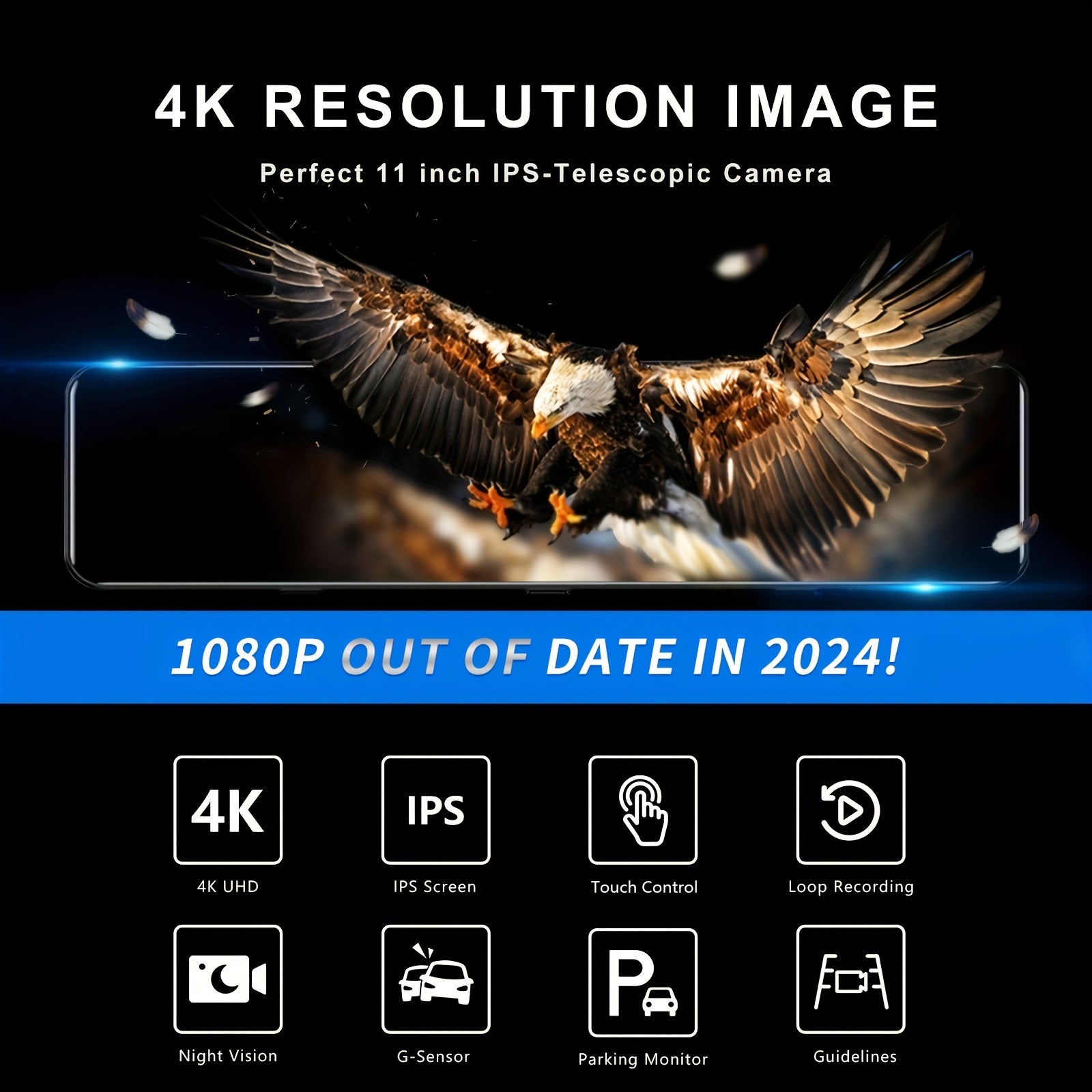 4K Dash Cam Främre & Bakre Inspelning