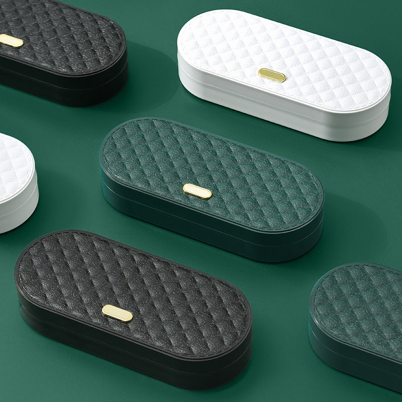 Carvallo Nähset i dubbel-etui | 20 färgglada spolar & läder-måttband | Kompakt & organiserat | 19,5×8,5×3,8 cm