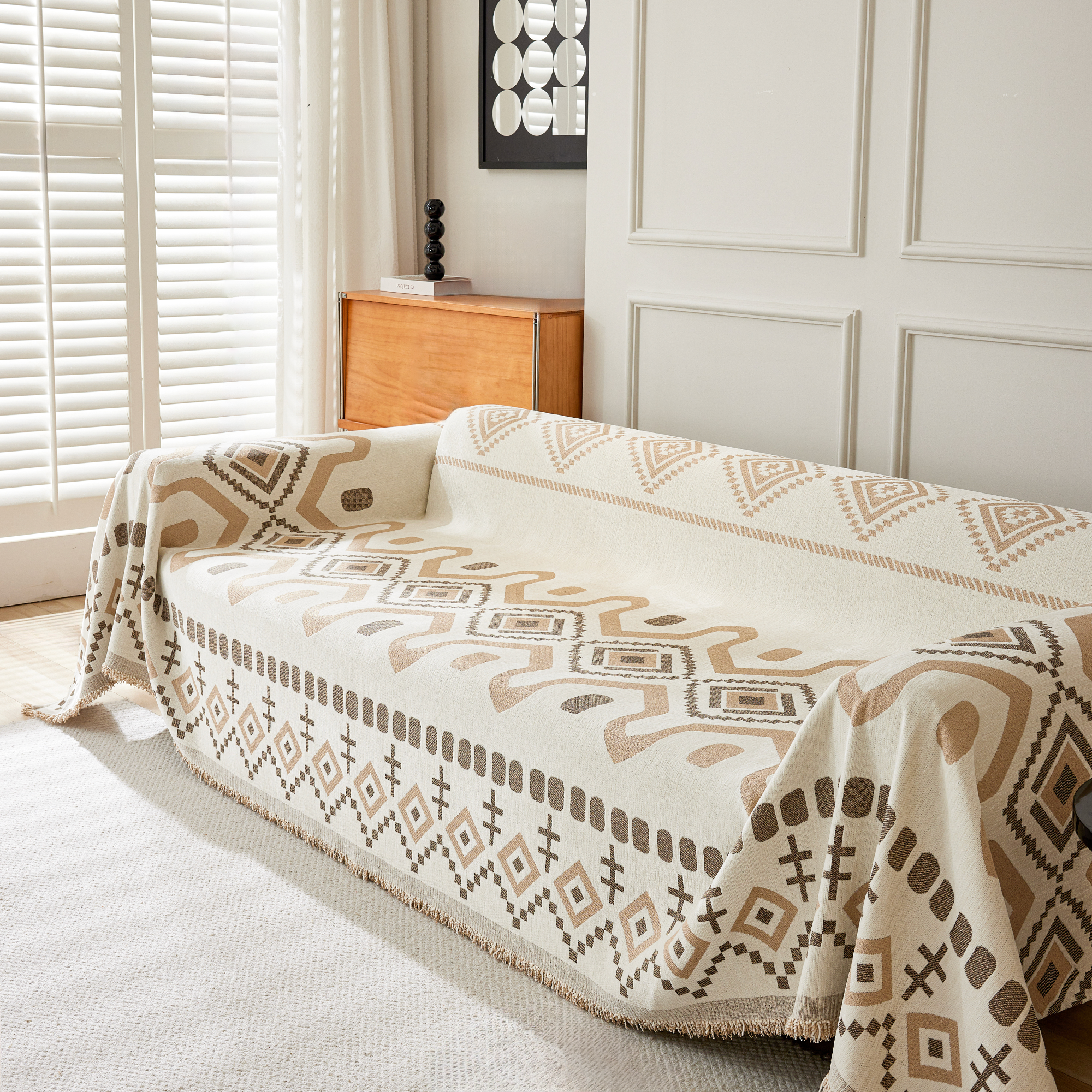 Geometrisk Boho Sofföverdrag - Modern, Stilig & Hållbar Soffa Skydd