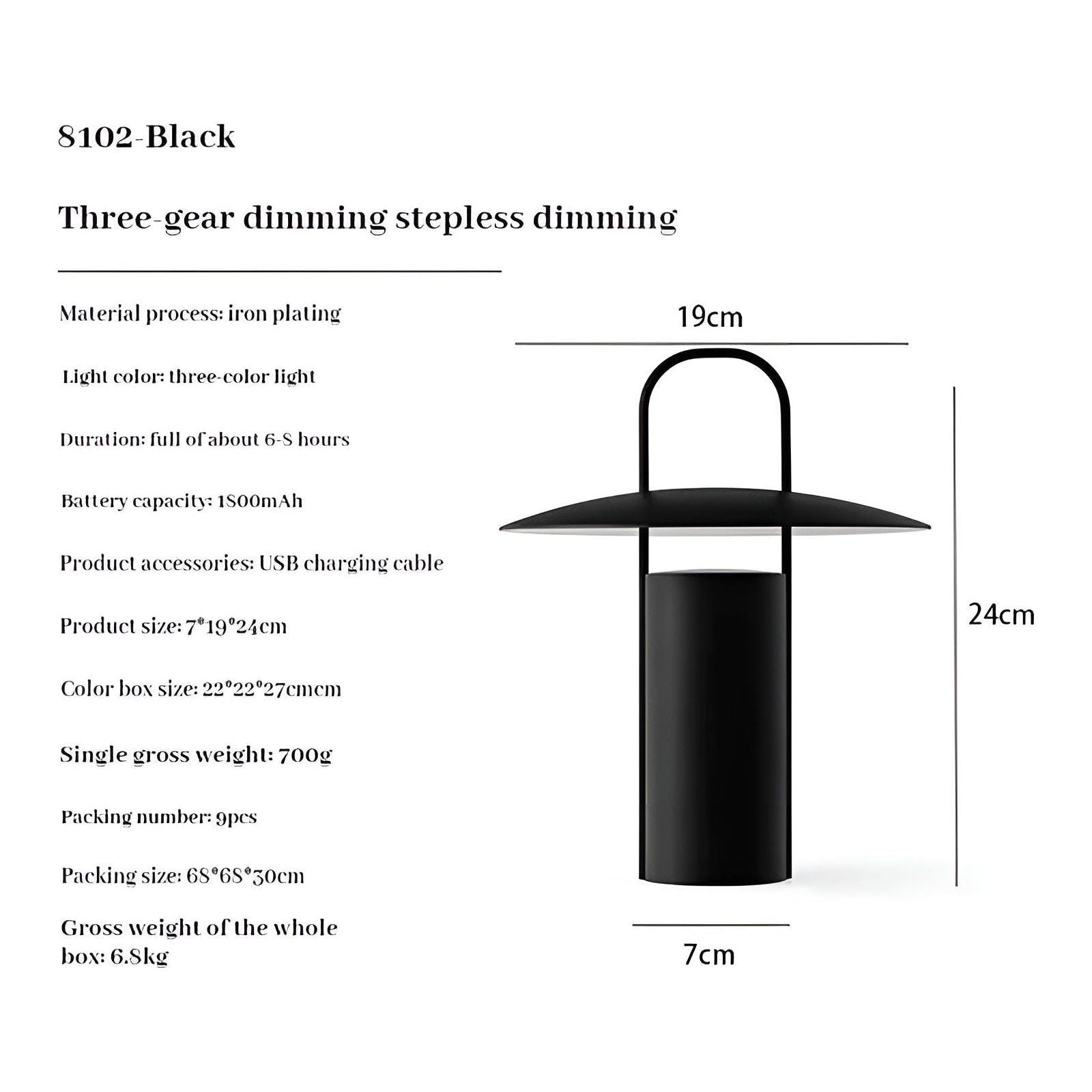 GlowLight Lampa - Uppladdningsbar vattentät trädgårdslampa