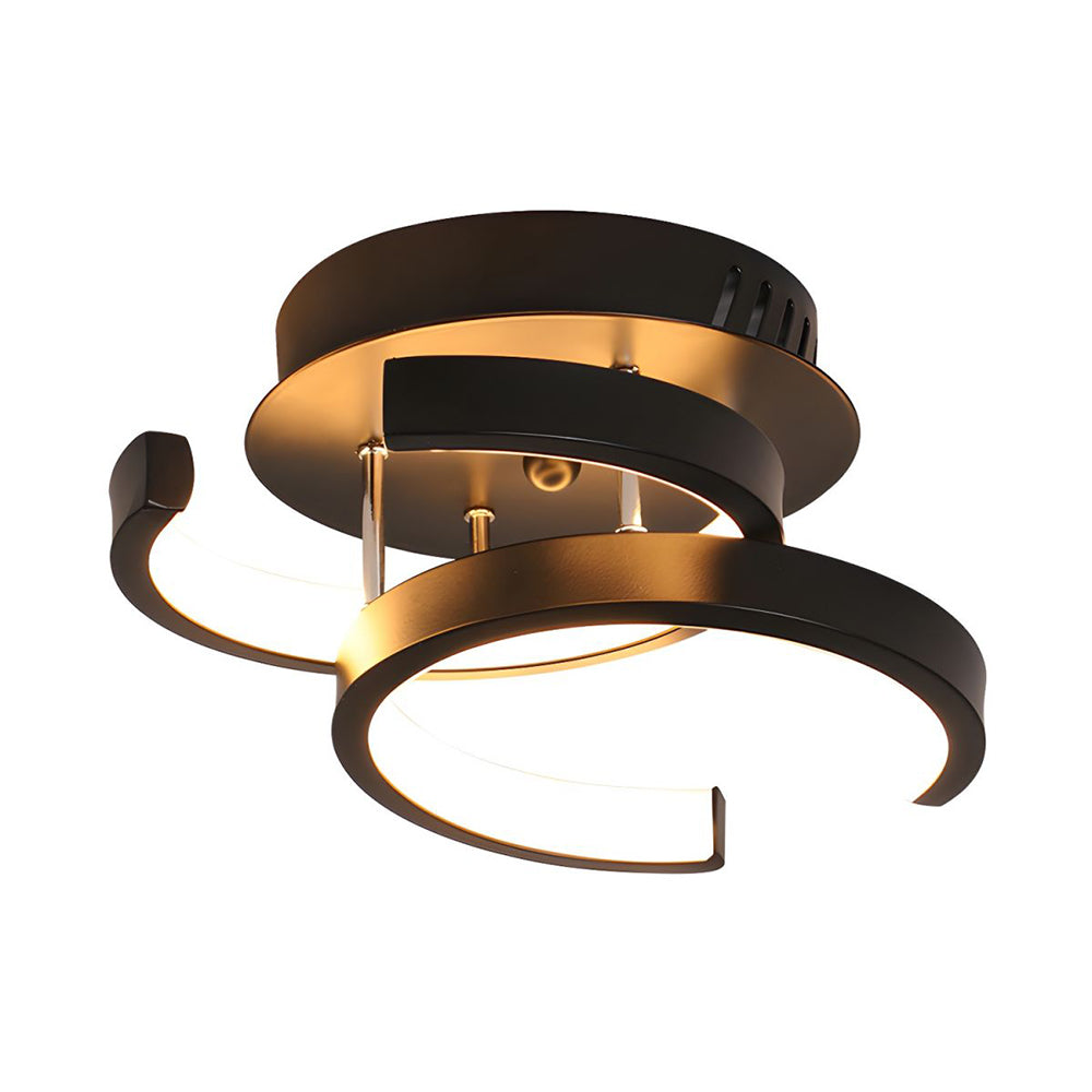 Taklampa med LED Svart metalram