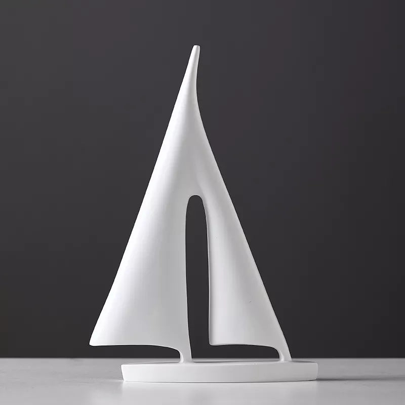 Maritim Segelbåt Skulptur - Elegant Heminredning