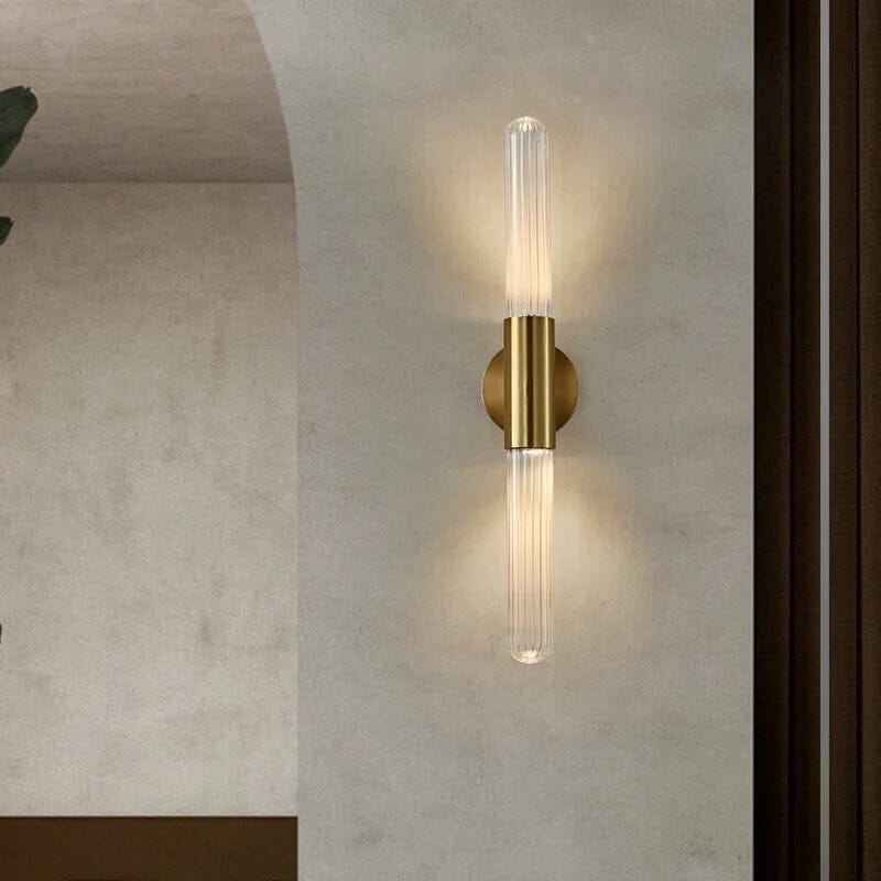 Modern glaspin-vägglampa – Elegant LED-design för vardagsrum, sovrum och hall