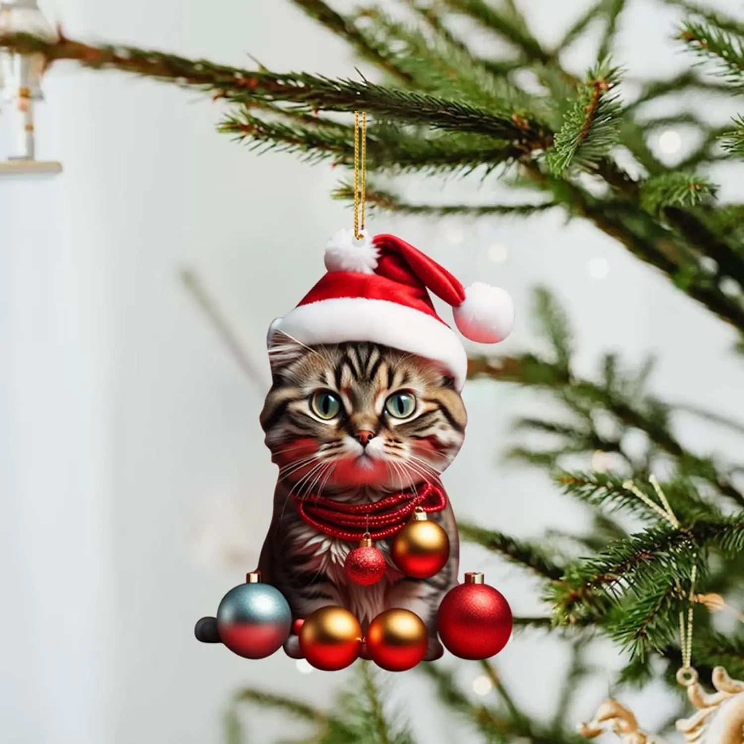 Katt Julprydnad - Söt Festlig Träd Dekoration