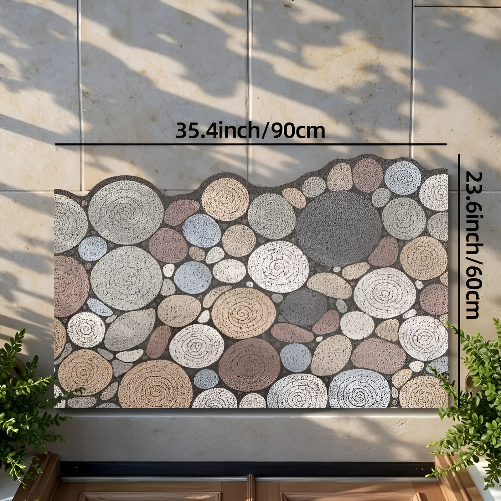 Dörrmatta med trä- och grusmönster – Halkfri & Lättskött | För inomhus- och utomhusbruk