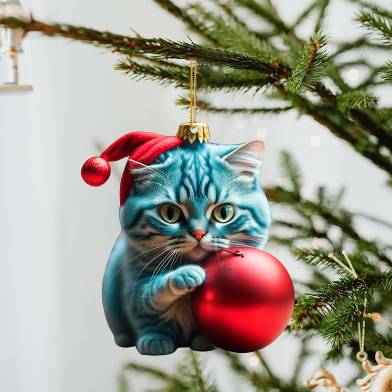 Katt Julprydnad - Söt Festlig Träd Dekoration