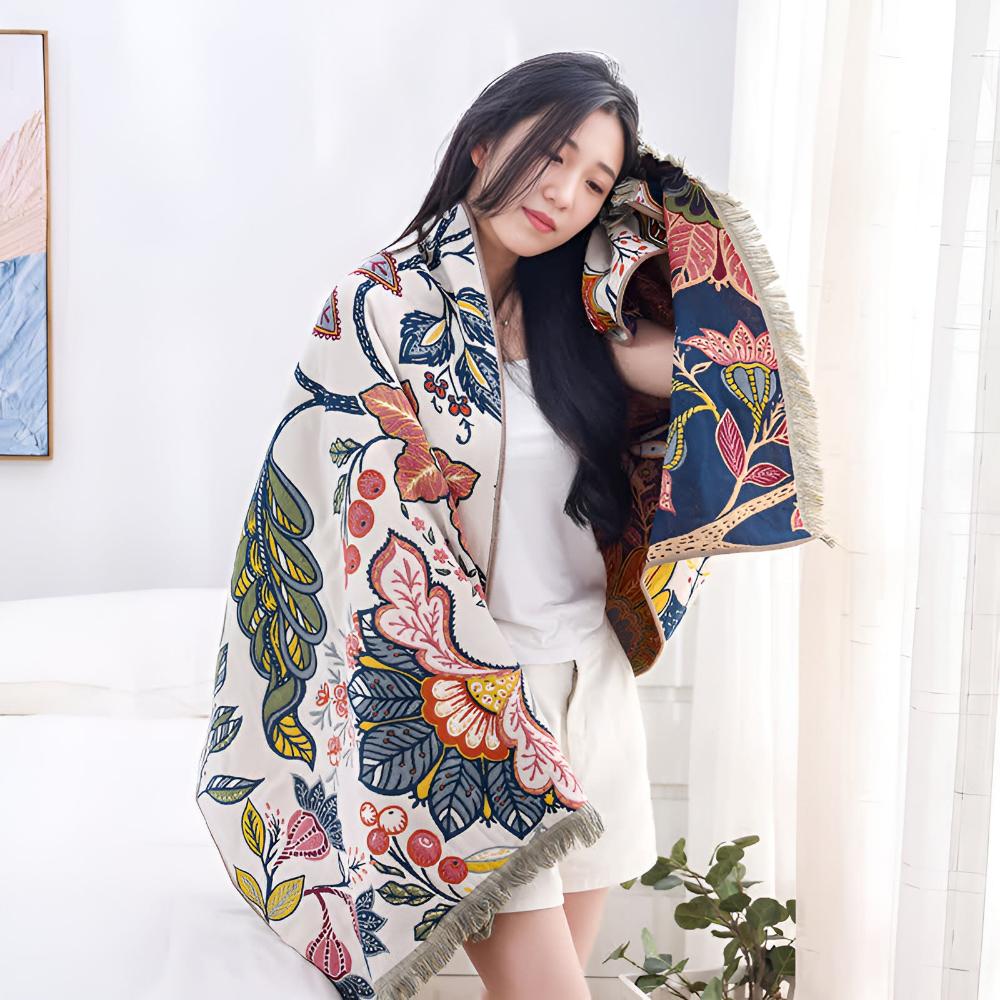 Vändbar Trädgårdsblomma Badhandduk