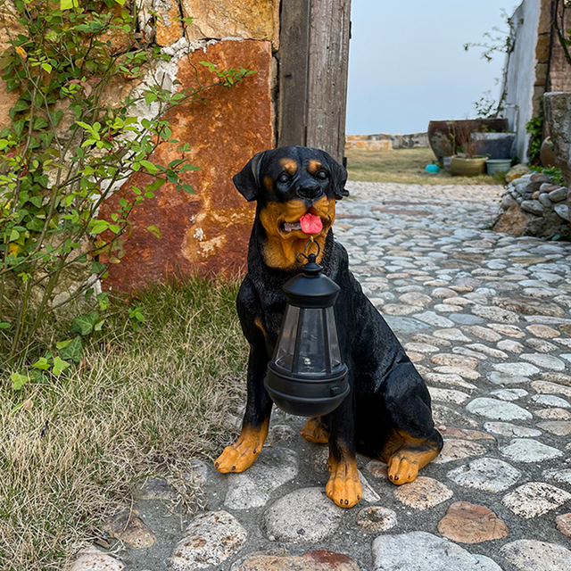 PuppyGlow – Solarlampa med lekfull hundstaty för utomhus charm