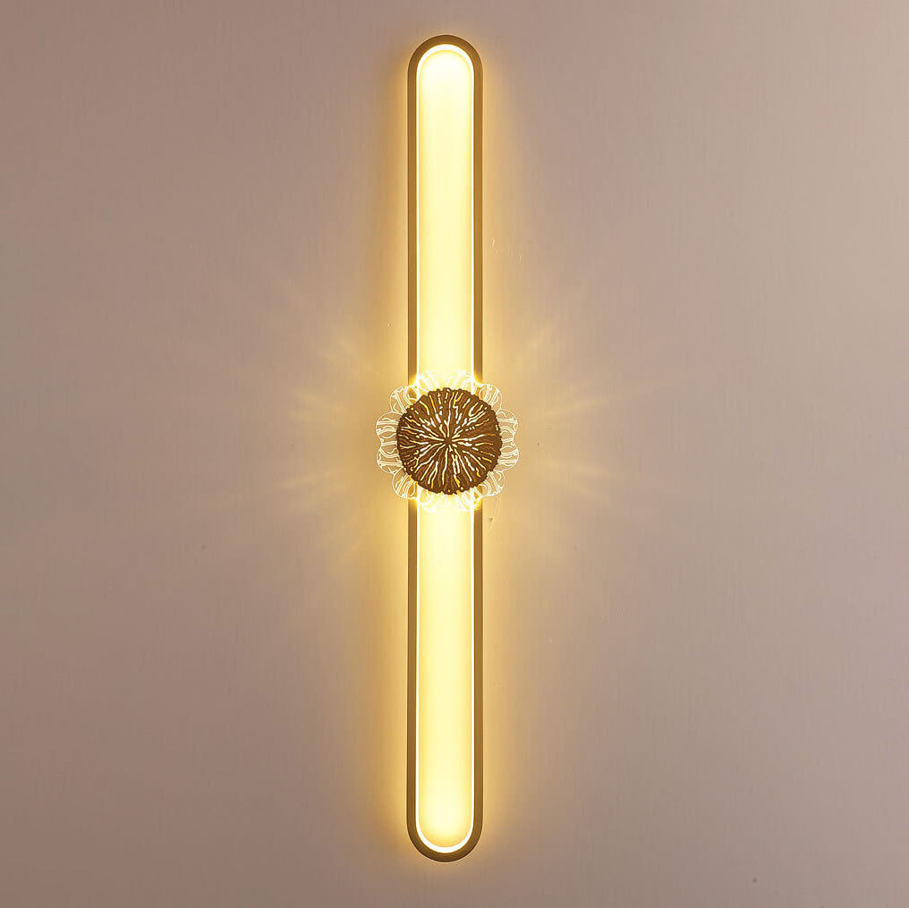 Industriell minimalistisk LED-vägglampa med kopparring