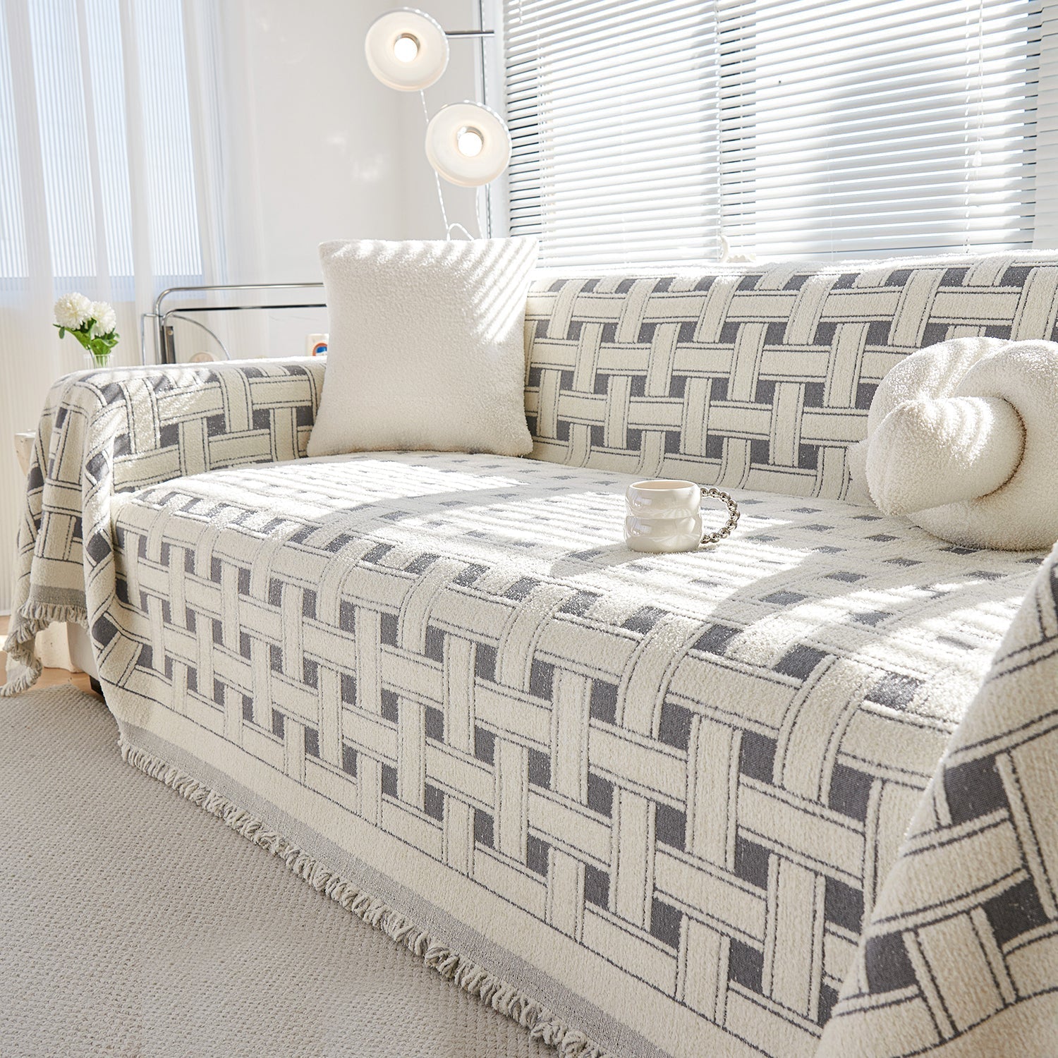 Mysig vinter crosshatch stil soffa skydd - Modern, stilren och hållbar soffa skydd