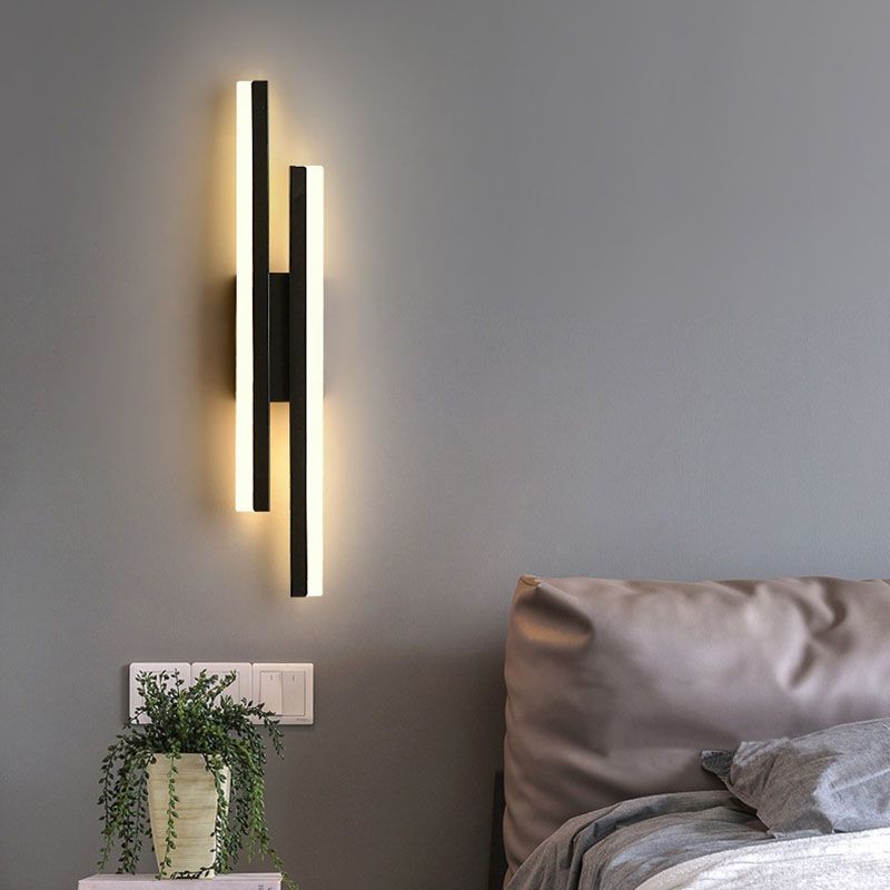 Alana Modern LED Vägglampa - Svart/Guld, Vardagsrum/Sovrum, Akryl & Metall
