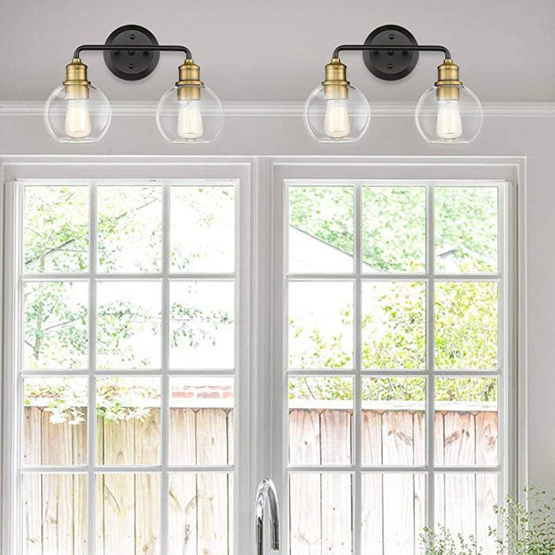 Emma - Stram LED Vägglampa Svart Glas Kök/Vardagsrum