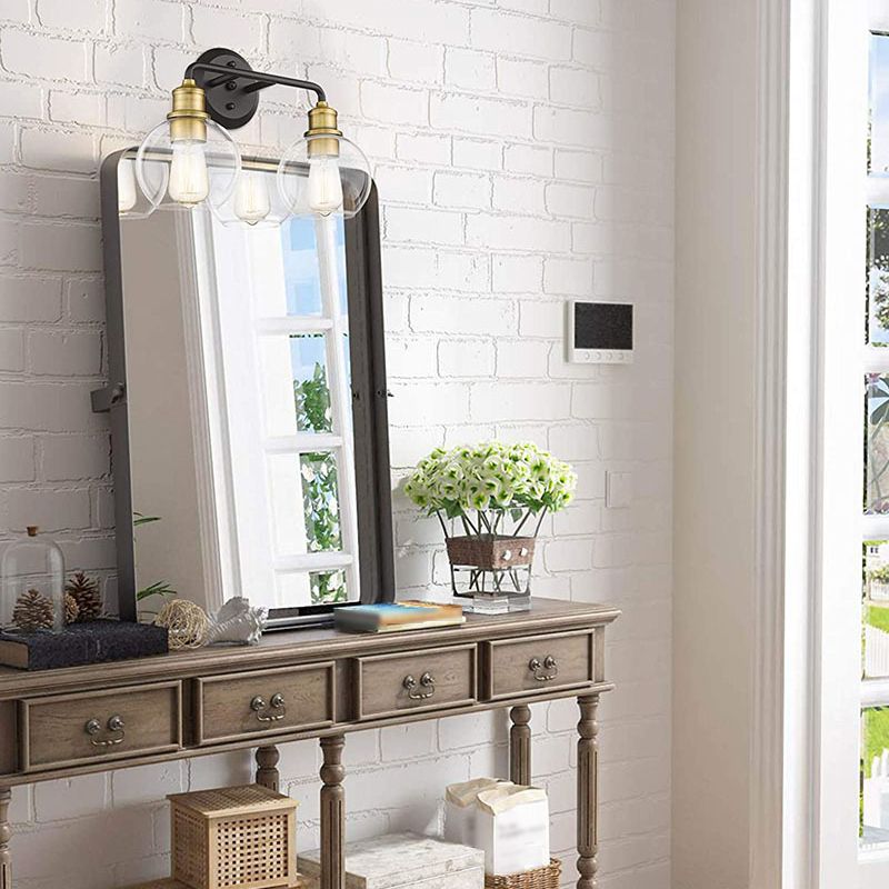 Emma - Stram LED Vägglampa Svart Glas Kök/Vardagsrum