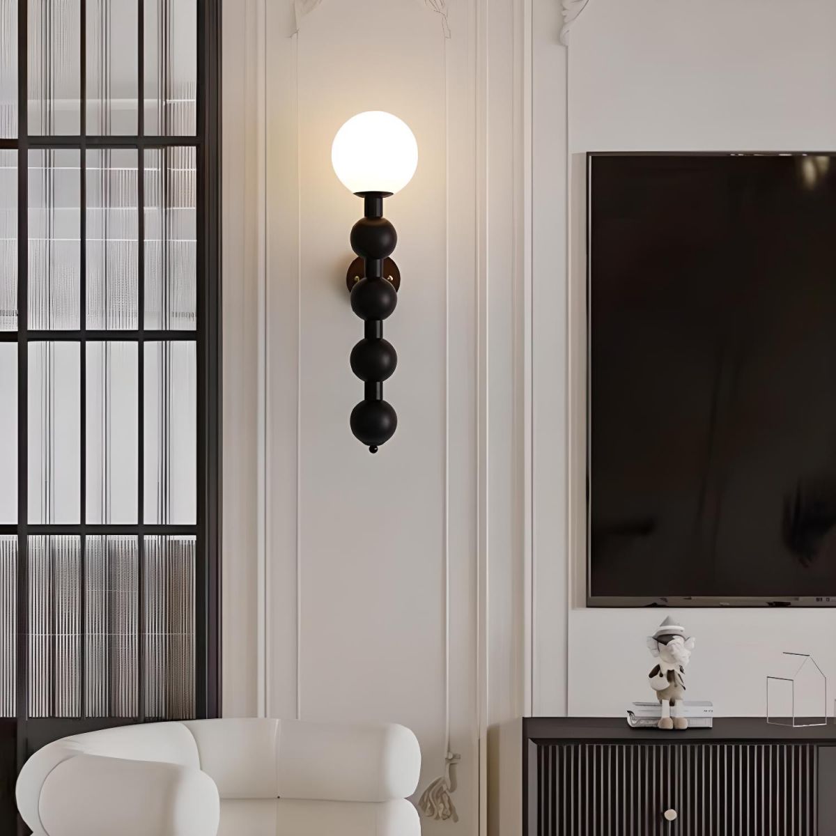 Bauhaus Lång Metal Vägglampa med Flera Bollar