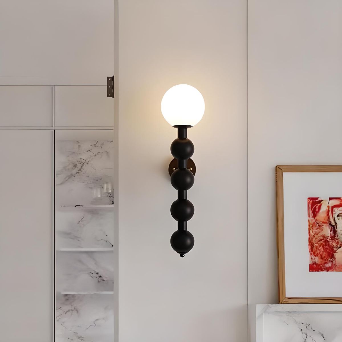 Bauhaus Lång Metal Vägglampa med Flera Bollar