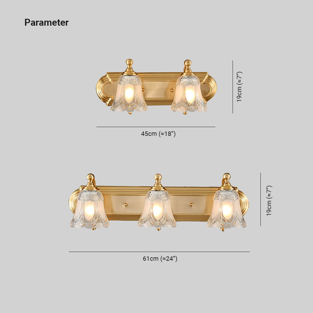 Modern LED Blom Wandleuchte Guld Badrum Metall & Kristall