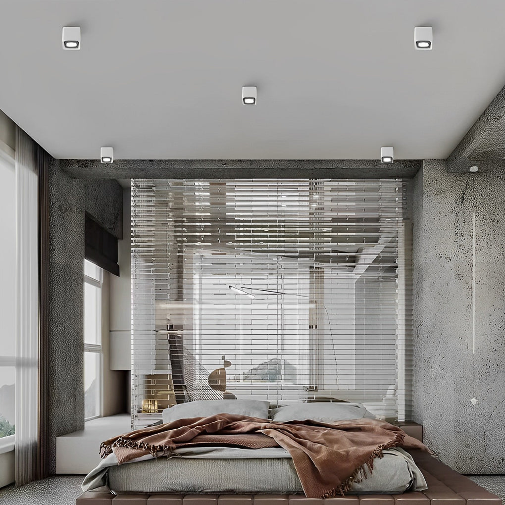 FlexiSquare - Dimbart LED Takrosettlampa med Justerbar Fyrkantig Lampfot