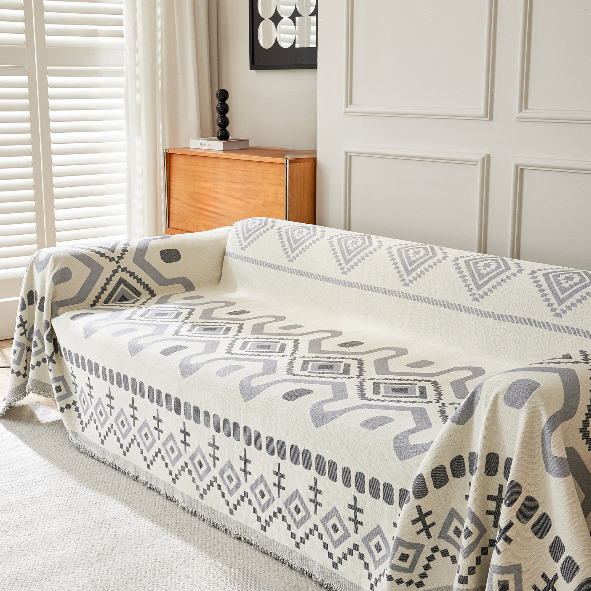 Geometrisk Boho Sofföverdrag - Modern, Stilig & Hållbar Soffa Skydd