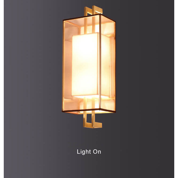 Minimalistisk 1-ljuskrona vägglampa "Kinesiska Element" i tyg