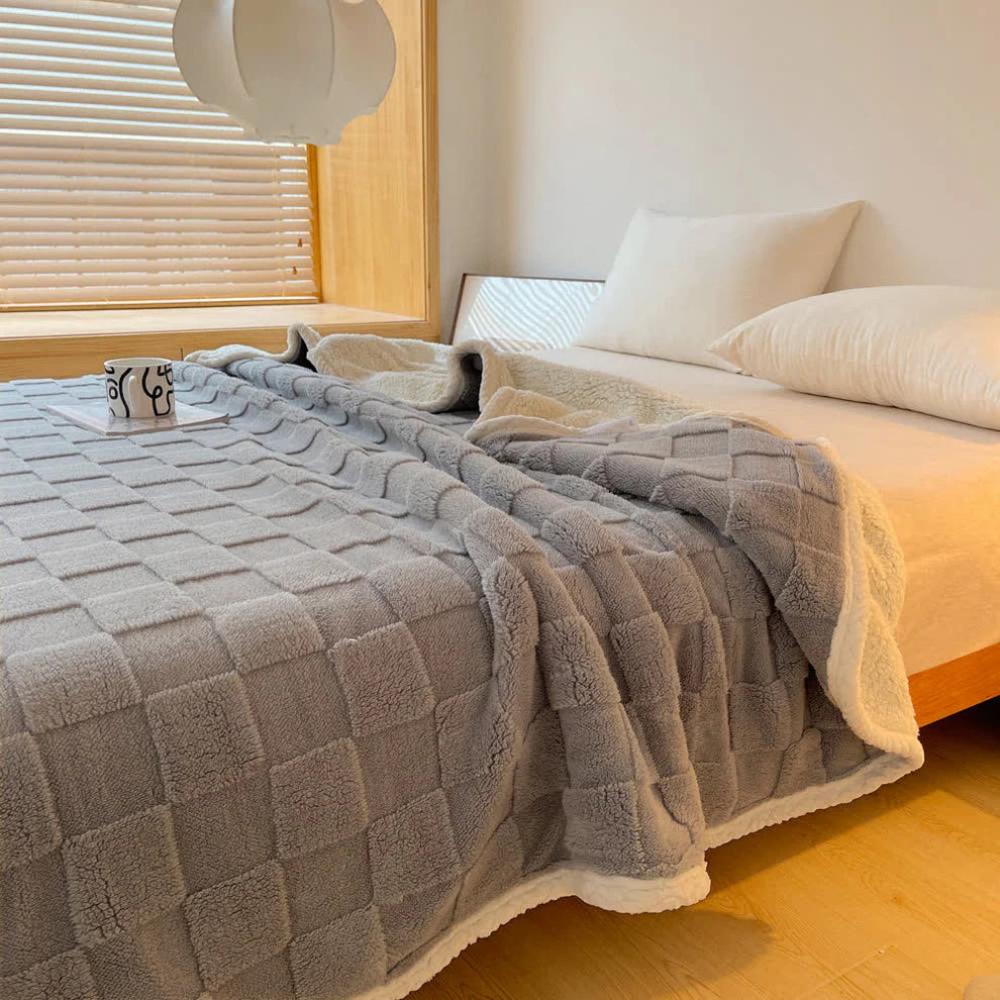 Plush Fyrkantig Rutigt Filt