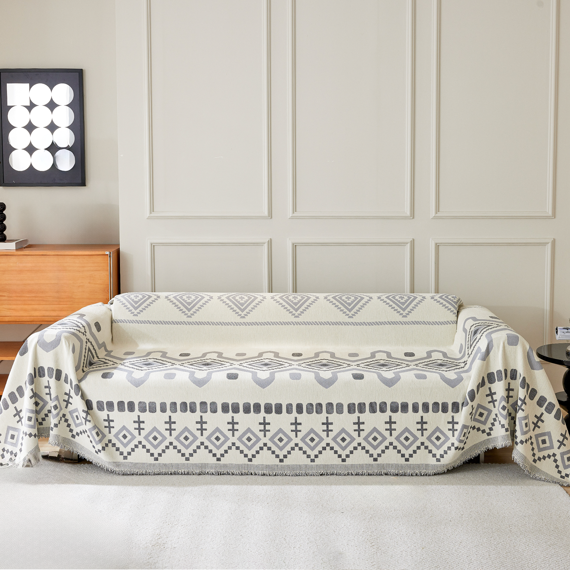 Geometrisk Boho Sofföverdrag - Modern, Stilig & Hållbar Soffa Skydd