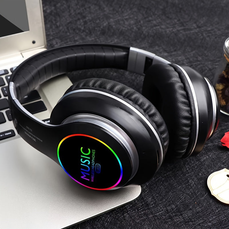 Huvlurar Trådlösa Över Örat med LED-belysning