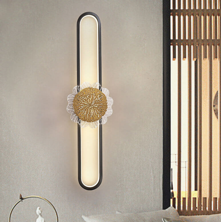 Industriell minimalistisk LED-vägglampa med kopparring